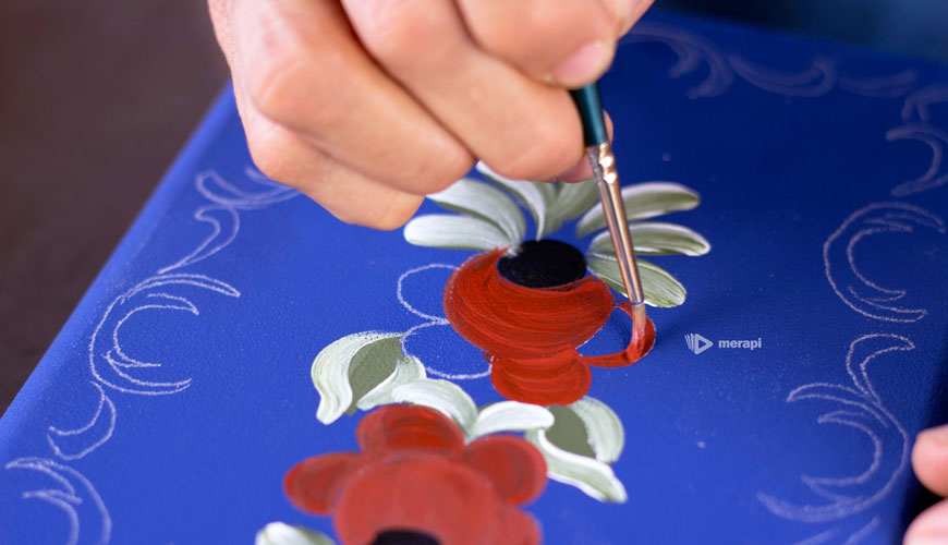 Pintura Bauer - Pintando a rosa