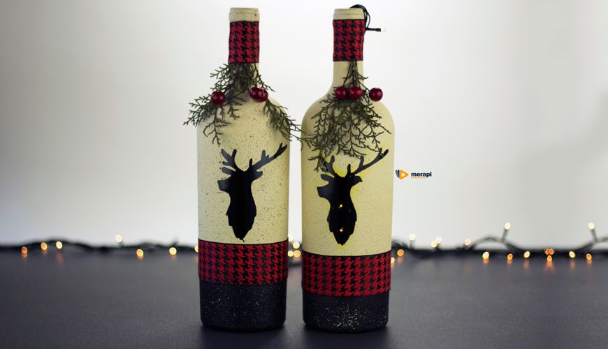 Garrafas de vidro para o Natal